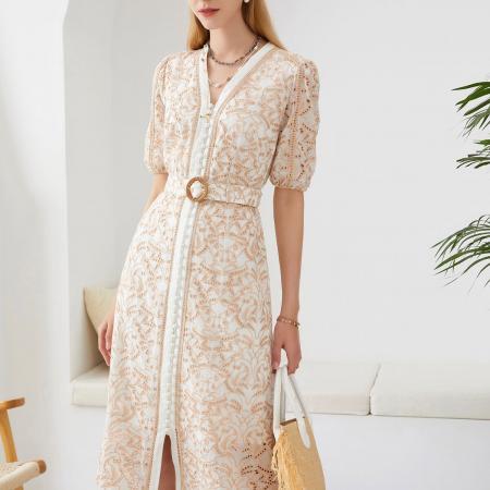 Naomi Belted long dress