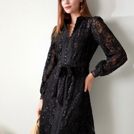 Lace Dress short Black