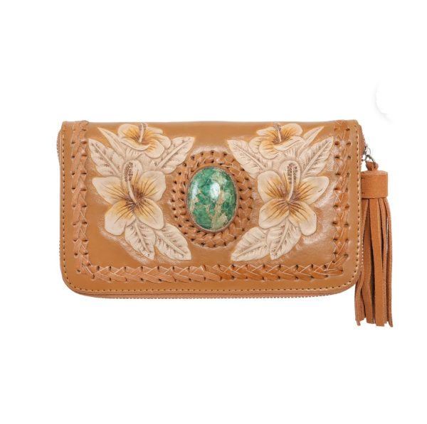 Hula Hibiscus wallet Light Tan