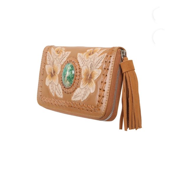 Hula Hibiscus wallet Light Tan