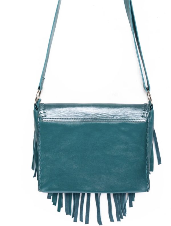 Pachamama Cut-Out Bag Metallic Teal