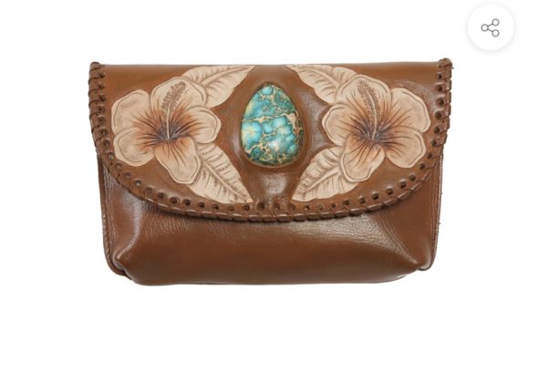 Mini Hula Hibiscus Purse Tan